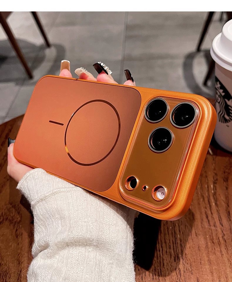 适用苹果18promax手机壳秒变大视窗AG流光磨砂磁吸iPhone17保护套