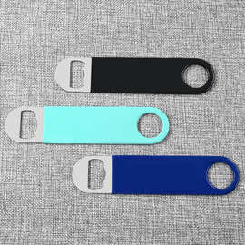 直板黑色长条形PVC浸胶啤酒开瓶器 可LOGO 礼品 汽水起罐器