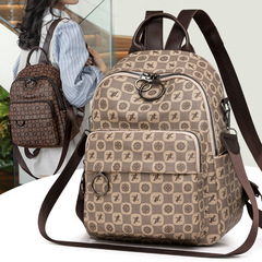 PU Soft Leather Women's Double Shoulder Bag Fashion Simple Large Capacity Single Shoulder Bag Cross-border New Leisure Travel Small Backpack for Women