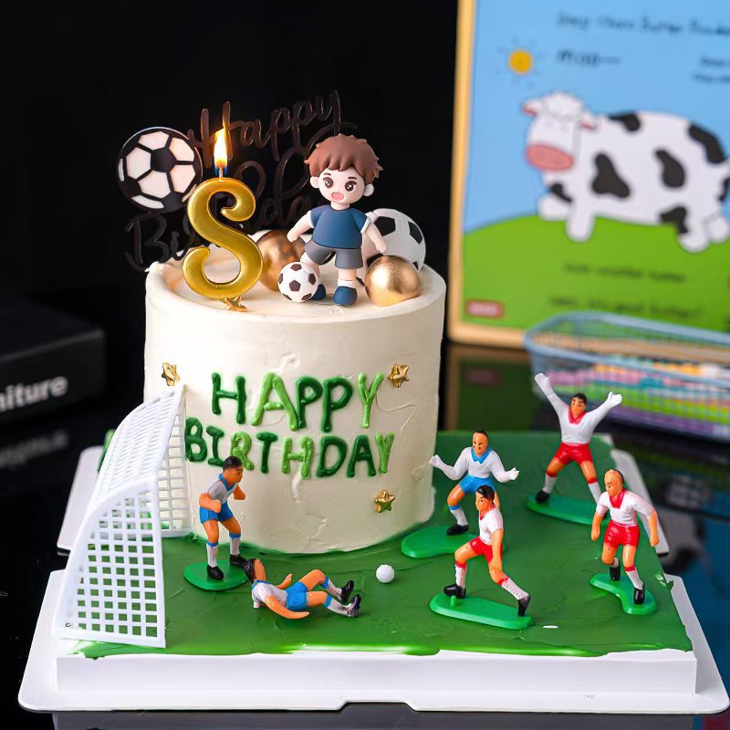 Decoración de pasteles de fútbol de celebridades de Internet Equipo de fútbol de niños Equipo de fútbol de niños Fiesta de cumpleaños Postres Mesa para hornear Vestir