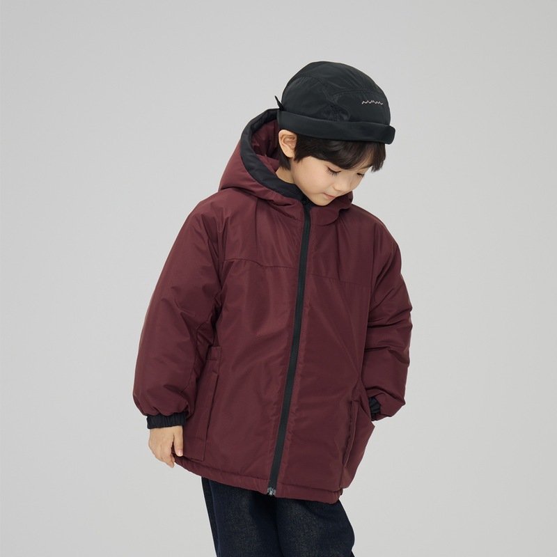 2024 Winter New Children's Western Style Casual Thickened Hooded Jacket Boys' Warm Pike Clothing Zhongda Children's Cotton Clothes