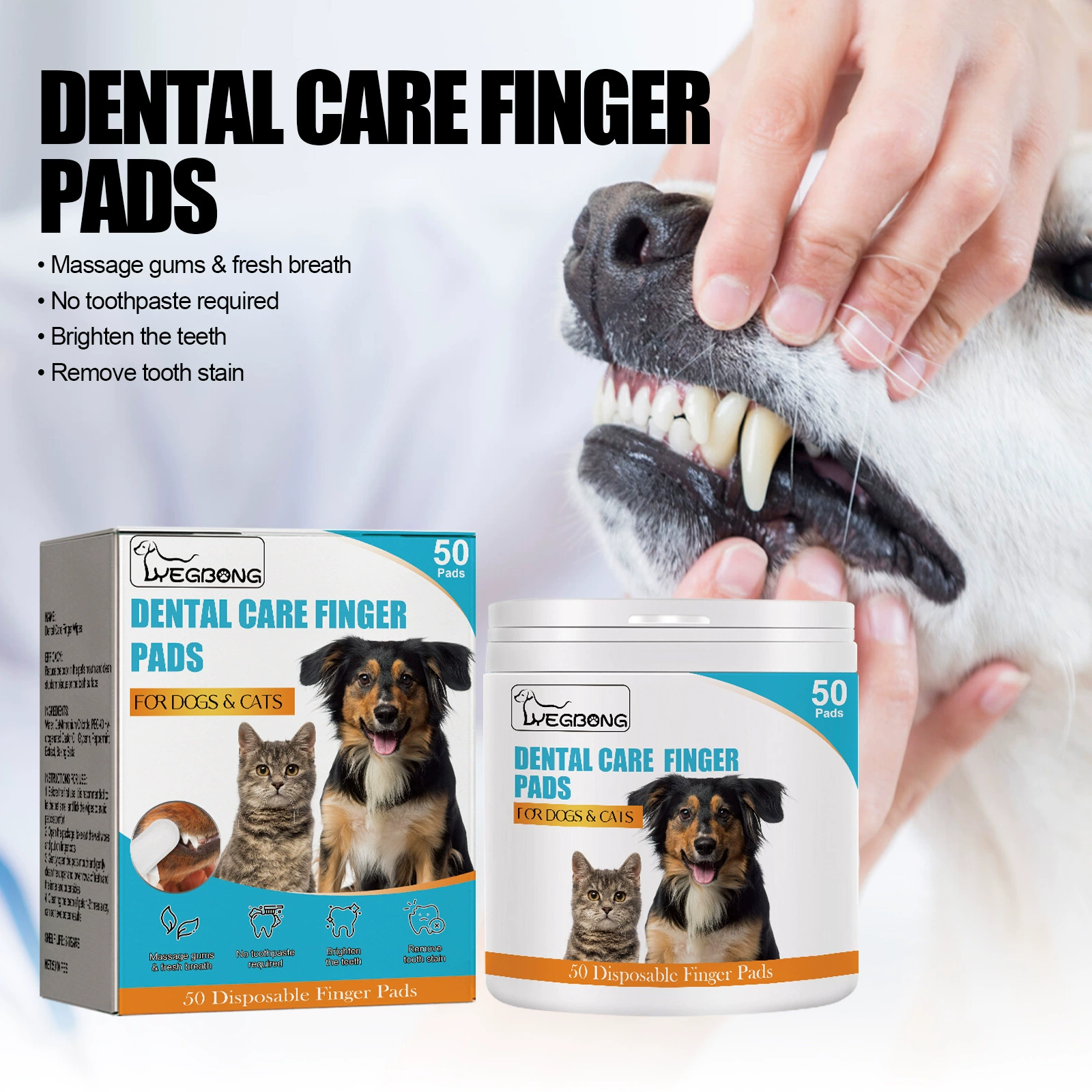 Yegbong собаки кошки чистят зубы, чехлы для пальцев, домашние животные чистят зубы, освежают, удалят зубной камень, камни, запах рта