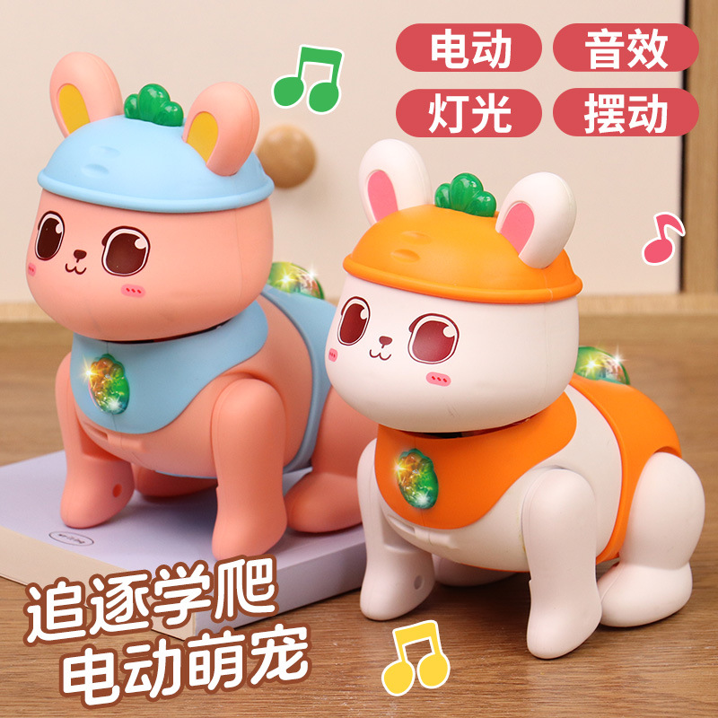 Toys for Young Babies, Crawling Pony, Moving Toys, Children's Electric Rabbit, Baby Learning-To-Crawl Tool