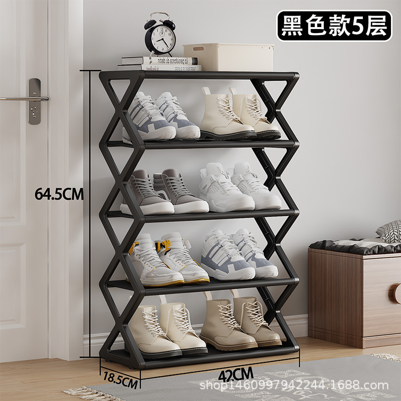 跨境热销简易款布艺防尘鞋架鞋柜家用组装鞋架收纳开学季X型鞋架|undefined