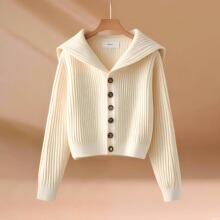时尚复古慵懒风高级感毛衣2025春秋季爆款小个子显瘦针织开衫女装