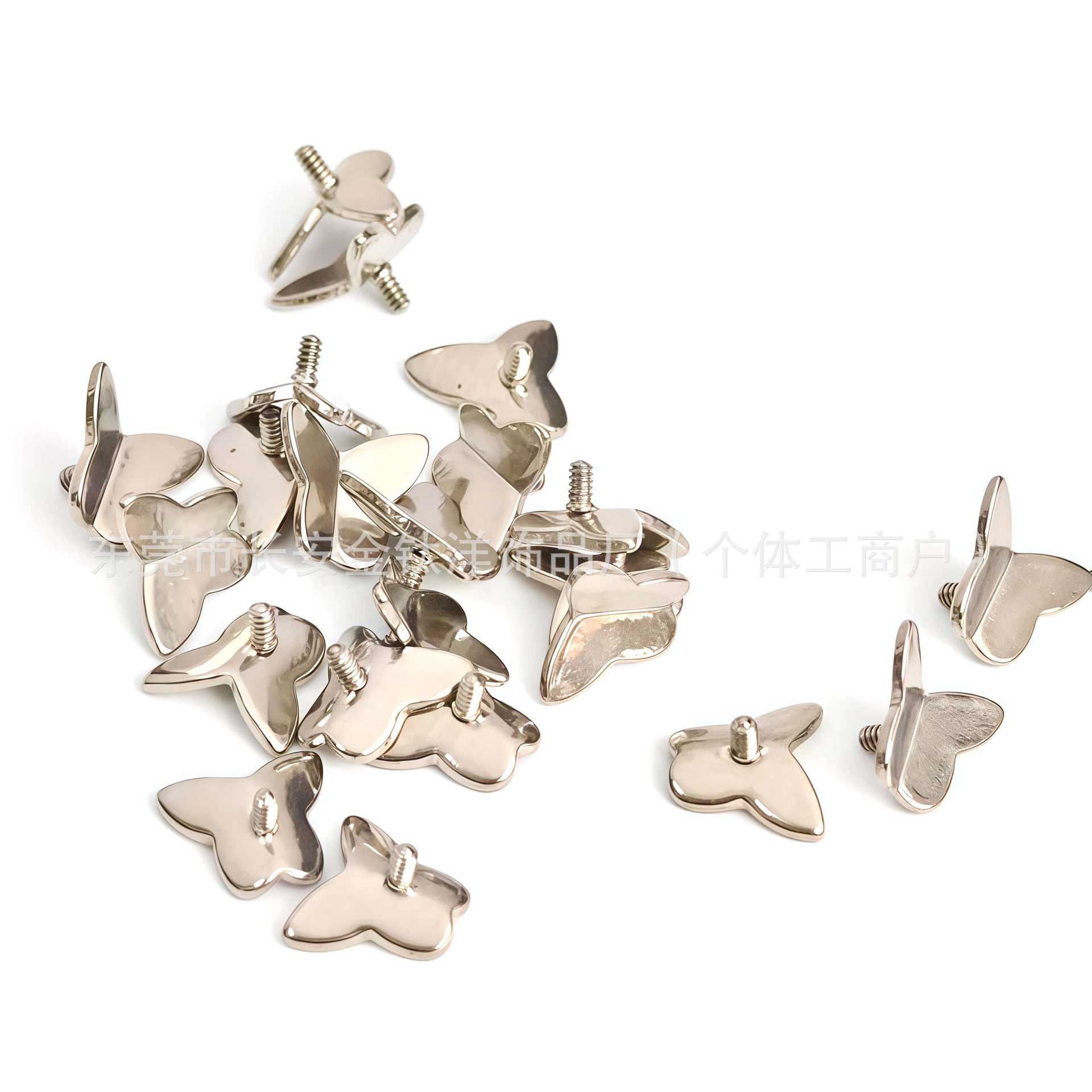 F136 Titanium Smooth Butterfly Internally Threaded Ear Nail Ear Bone Nail Cochlea G23 Titanium Alloy Body Piercing Jewelry detail image 7