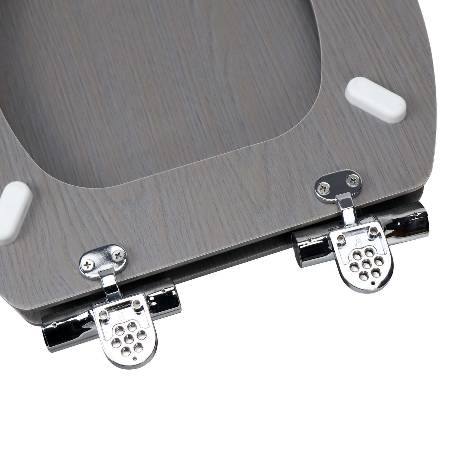 Fábrica directa de 17 pulgadas tablero de densidad madera MDF cubierta de inodoro cinta de pvc pegado corteza de madera gris caer lentamente image 5