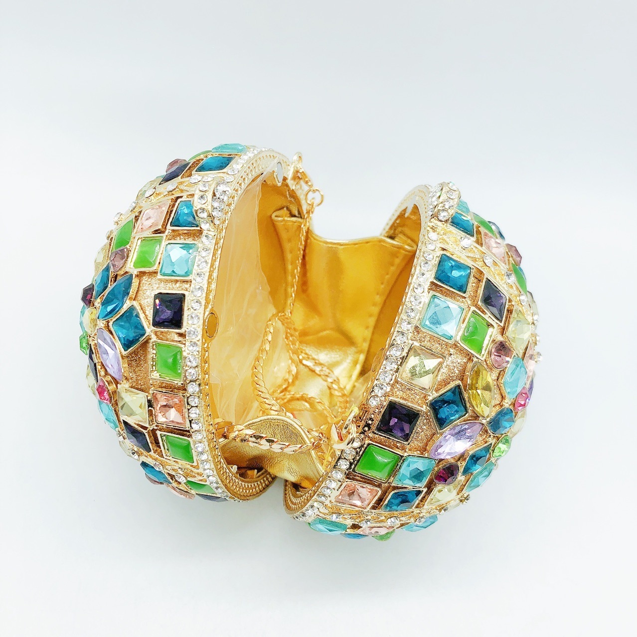 Selección estricta transfronteriza nueva bolsa de diamante de vidrio colorido bolsas de cena de diamantes bolsas de mano bolsas de mujer
