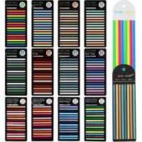 Extremely Thin Fluorescent PET Index Stickers, 300 pcs, Waterproof Long Strip Tabs