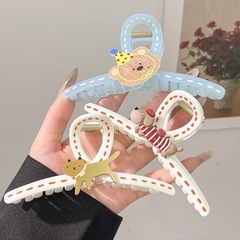 韩系涂鸦卡通抓夹女ins百搭高级感后脑勺鲨鱼夹子气质盘发夹批发