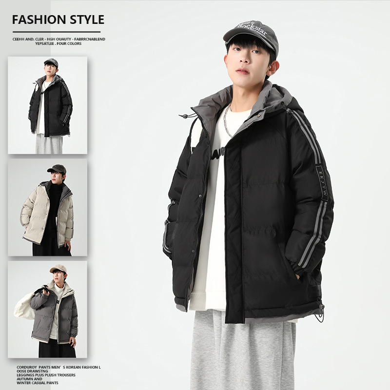 Men's Thickened Cotton Padded Jacket Loose Fit Oversized Coat_voghion.com