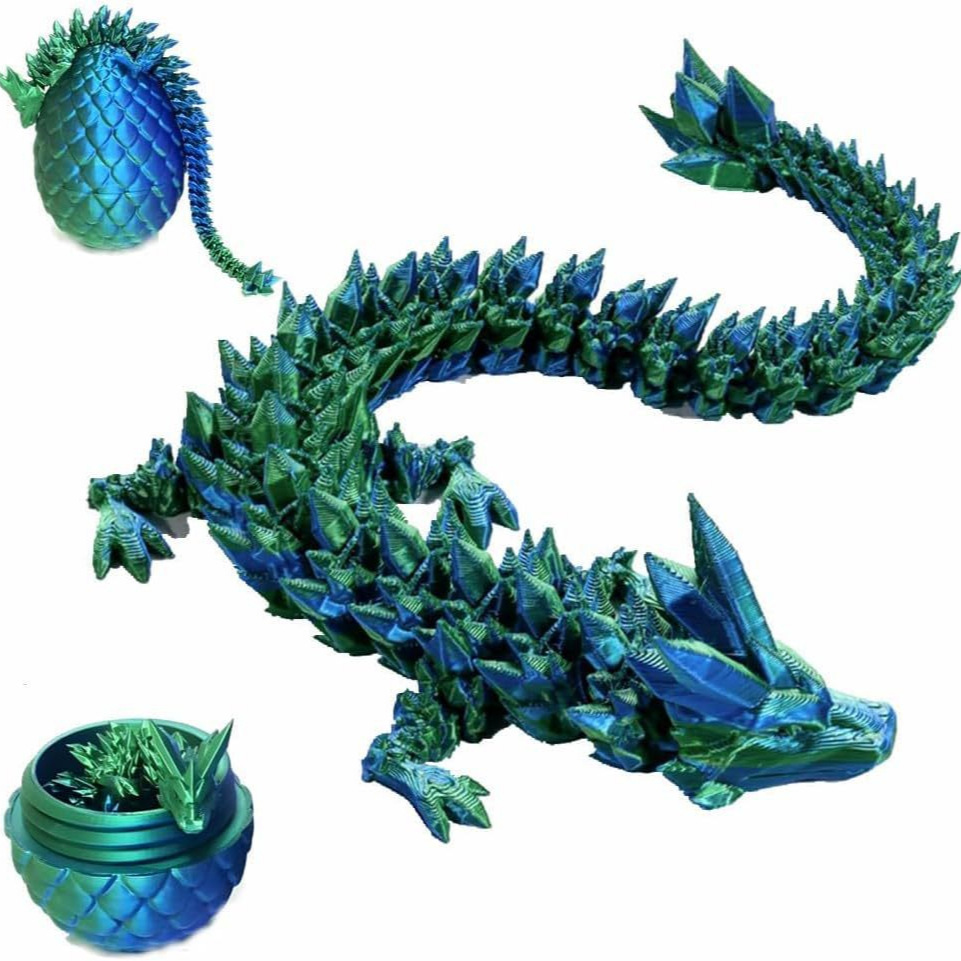 Las articulaciones de los adornos de dragón de cristal luminoso luminoso de impresión 3D pueden mover los juguetes de simulación de los estudiantes Modelo de dragón de cristal luminoso