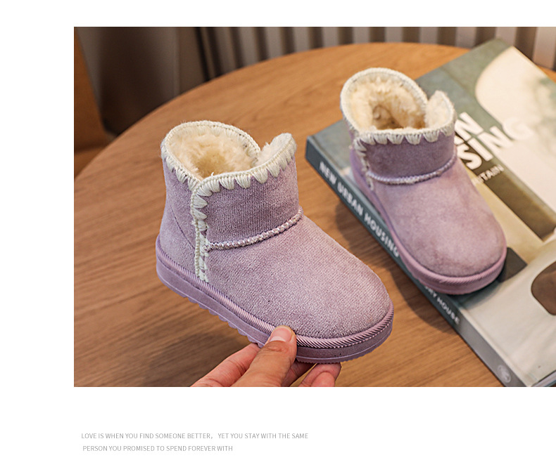 Girls Thick Snow Boots With Plush Lining For Winter Comfort_voghion.com