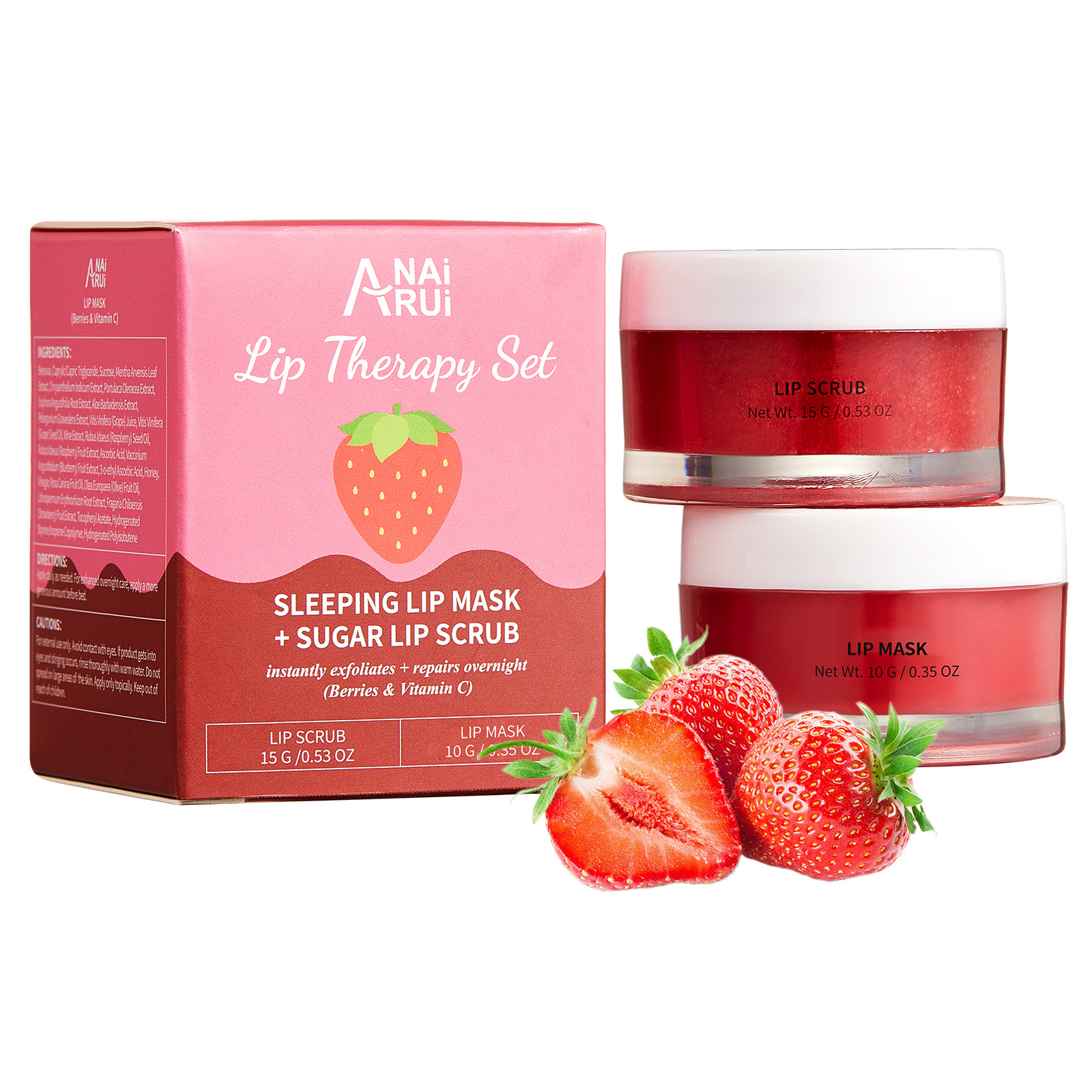 Lip scrub strawberry lip scrub set fruit VC lip care autumn and winter moisturizing lip balm