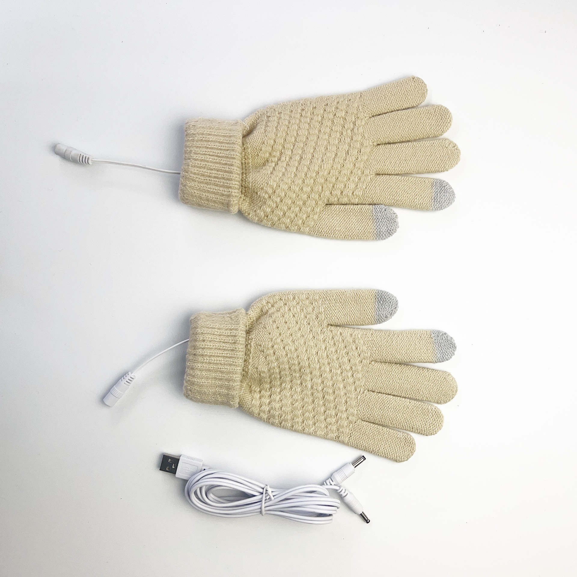 A cuadros de manga larga invierno pantalla táctil térmica suministro directo de fábrica Guantes eléctricos USB exclusivos transfronterizos 5-Dedo de punto de piña