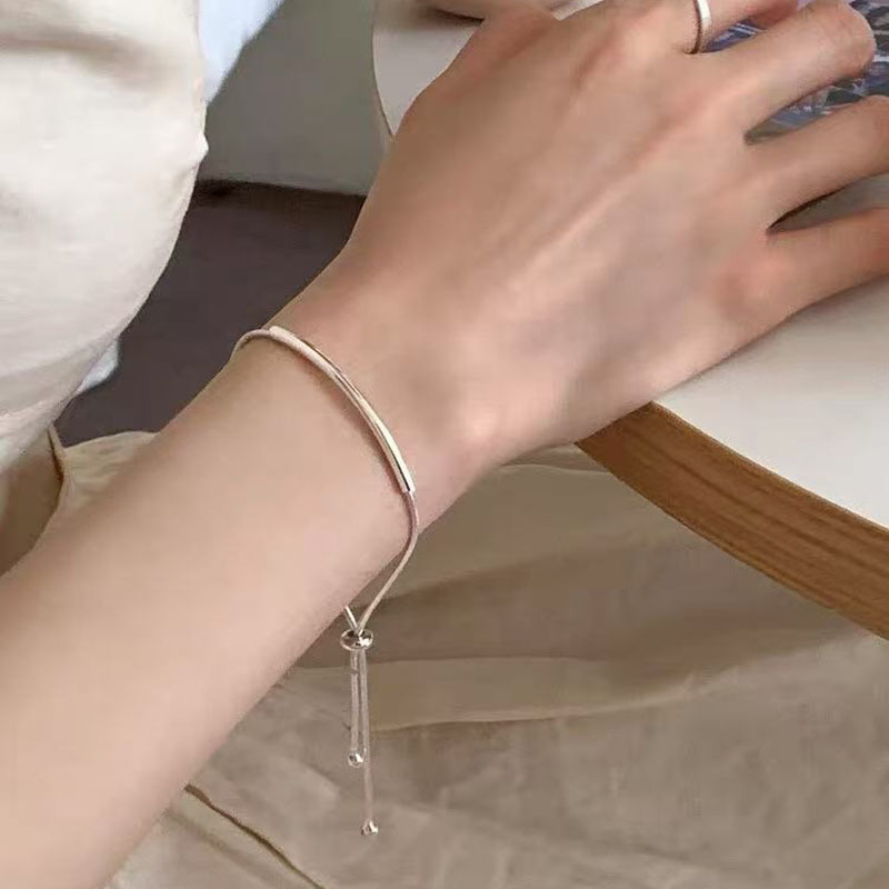 s925纯银韩版手链女高级感简约个性百搭情侣手饰小众设计甜美时尚|undefined