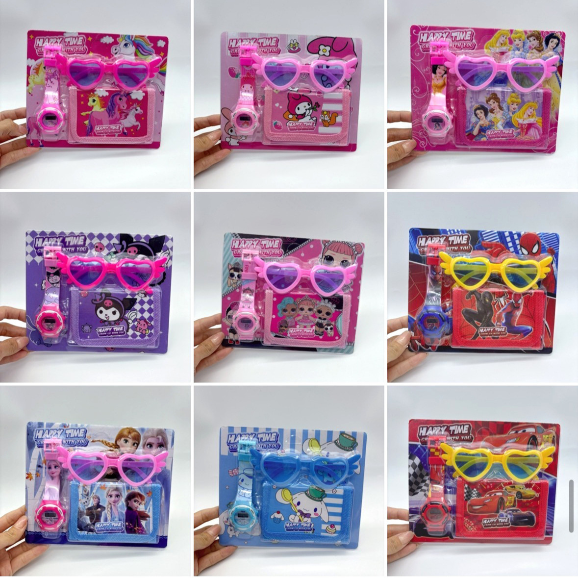 Cross-border children's cartoon electronic watch glasses wallet watch suit kindergarten children gifts prizes toy watch