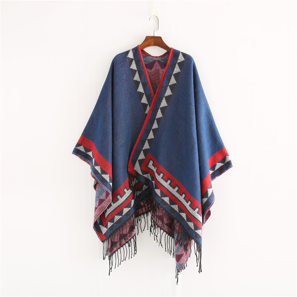 El estilo nacional tibetano Yunnan turístico vestido con una capa de moda universal gruesa bufandas cálidas a prueba de viento