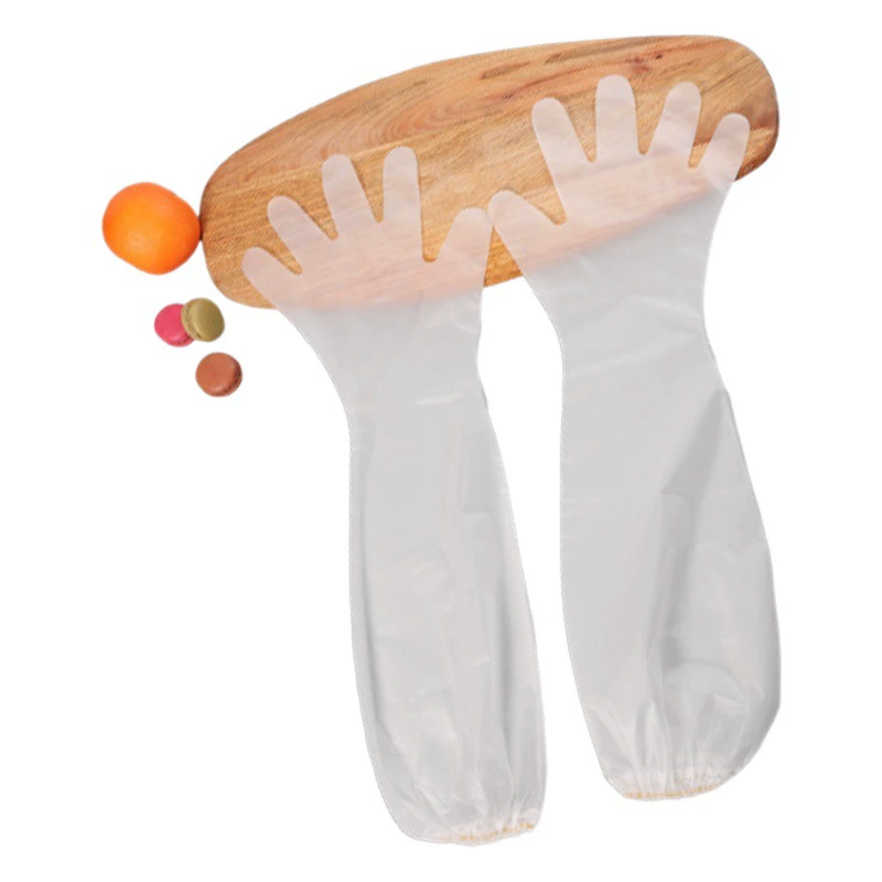 Одноразовые перчатки для рук Кухня по дому Очистка посудомоечной машины Водонепроницаемые эластичные Удлиненные перчатки CPE с длинными рукавами