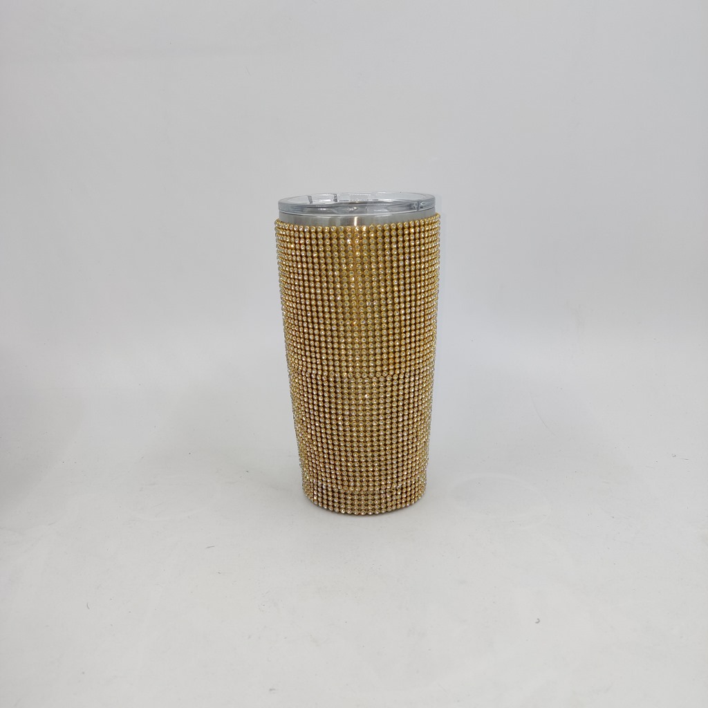 Transfronterizo exclusivo creativo 20oz taza de coche taza de helado taza portátil de alto aspecto taza de diamante incrustado taza