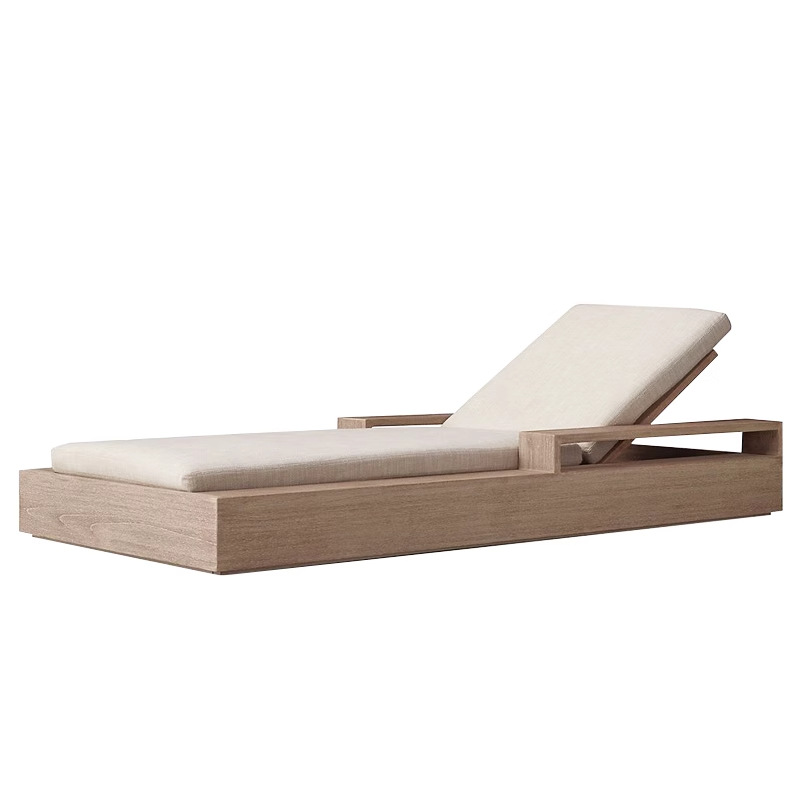 Silla al aire libre de alta calidad madera anticorrosiva piscina cama de cama villa hotel de teca al aire libre hace vieja casa piscina silla de cama