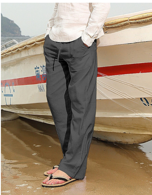 2024 meeste linased vabaaja mitme taskuga püksid_voghion.com