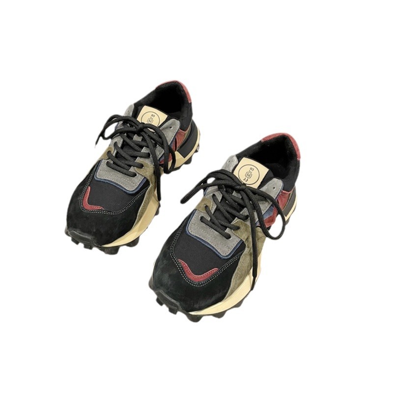 2023 New Autumn/winter Popular Korean Edition Color Block Thick Sole Sports and Casual Dad Shoes_voghion.com
