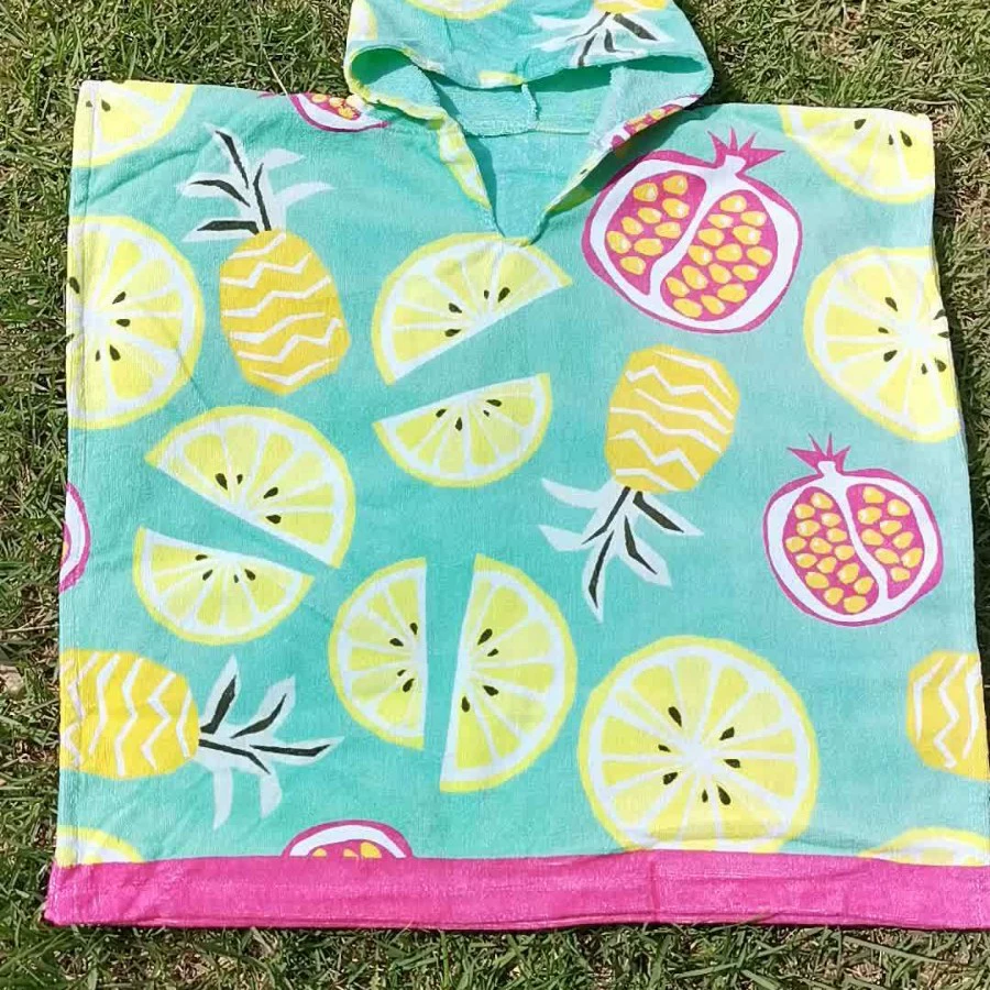 Детские халаты, экспортируемые в Европу, с реактивной печатью, без формальдегида, носимые махровые полотенца-накидки из чистого хлопка с капюшоном