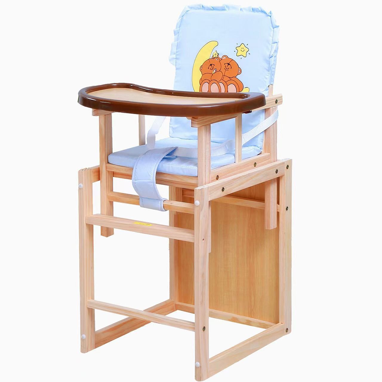 Baby Dining Chair Solid Wood Adjustable Multi-Functional Children's Dining Chair Portable Home Hotel Dining Baby Seat