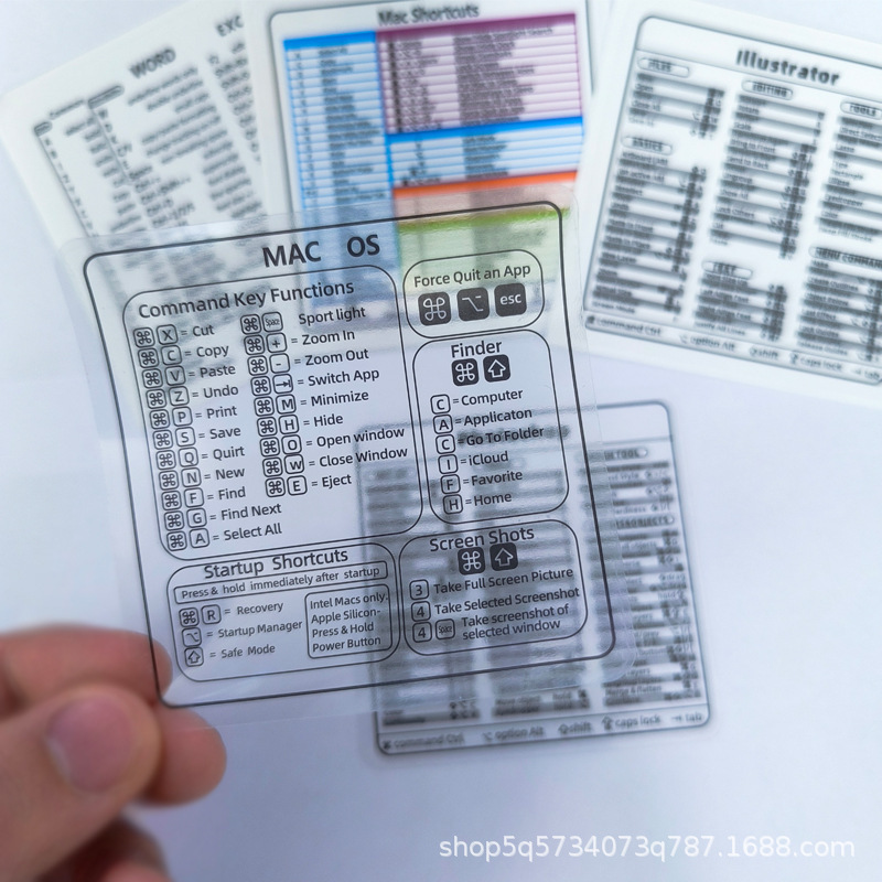 MacBook Notebook Shortcut Key Prompt Sticker Computer Function Key Waterproof Keyboard Without Leaving Glue Sticker Label