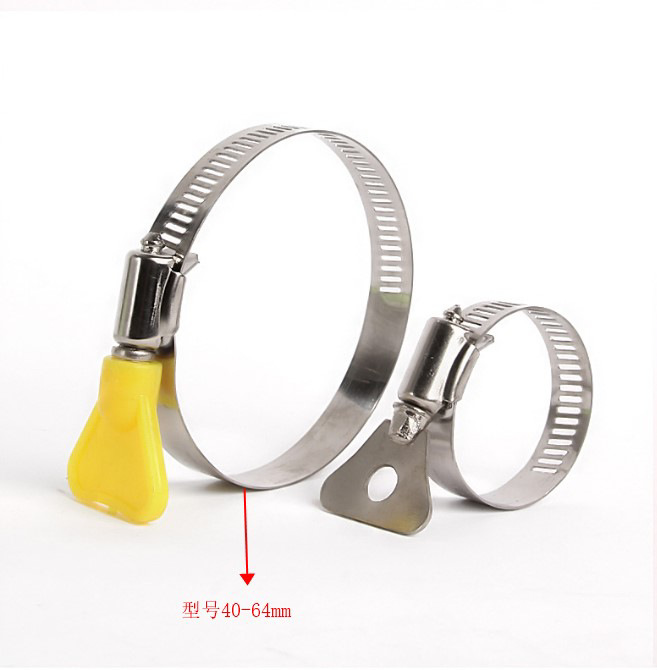 Abrazadera de acero inoxidable con mango de plástico