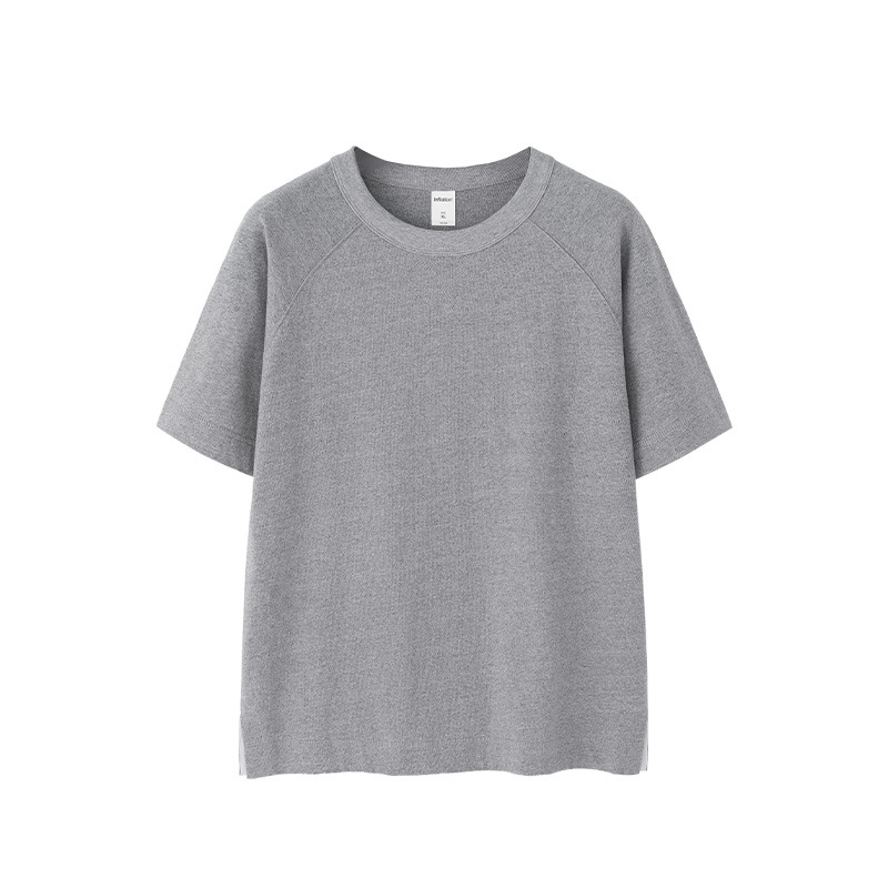 Jiexhan Cross-border | 2025 camiseta de raglán americano de algodón de cáñamo pesado primavera y verano de los hombres marca de moda nuevo producto al aire libre manga corta suelta