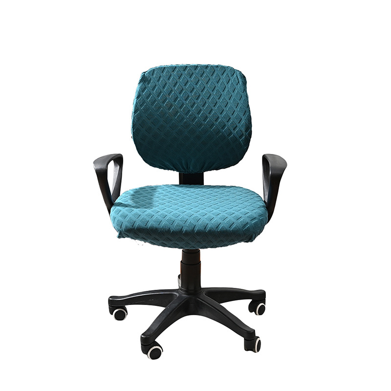 Funda para silla de oficina dividida con diamantes de jacquard elástico transfronterizo Funda para silla giratoria para ordenador de oficina en casa de color sólido europeo y americano de Amazon