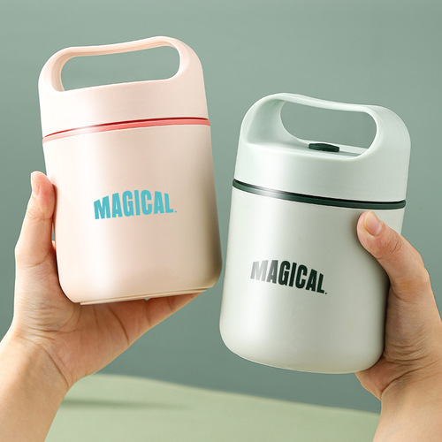 Breakfast Cup 304 Stainless Steel Soup Cup with Lid and Spoon Portable Oat Cup Sealed Milk Cup Soy Milk Cup Soup Can Gift