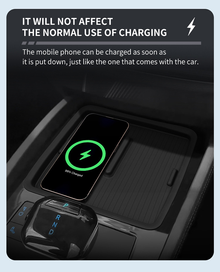 Suitable for 24 Byd M6 Central Control Wireless Charging Silicone Anti-Slip Mat Car Protection Car Supplies Modification Accessories