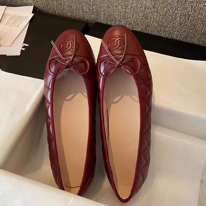 Летняя обувь, балетки с бантом, стиль Chanel, натуральная кожа