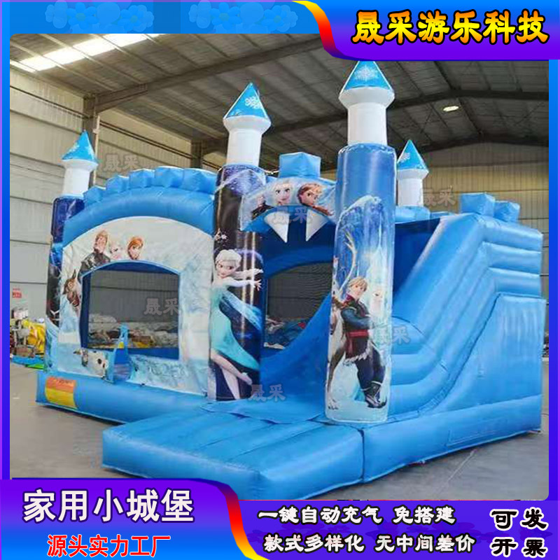 Castillo inflable infantil para el hogar, tobogán de trampolín para interiores, equipo de castillo inflable para comercio exterior, fabricante de castillos inflables.