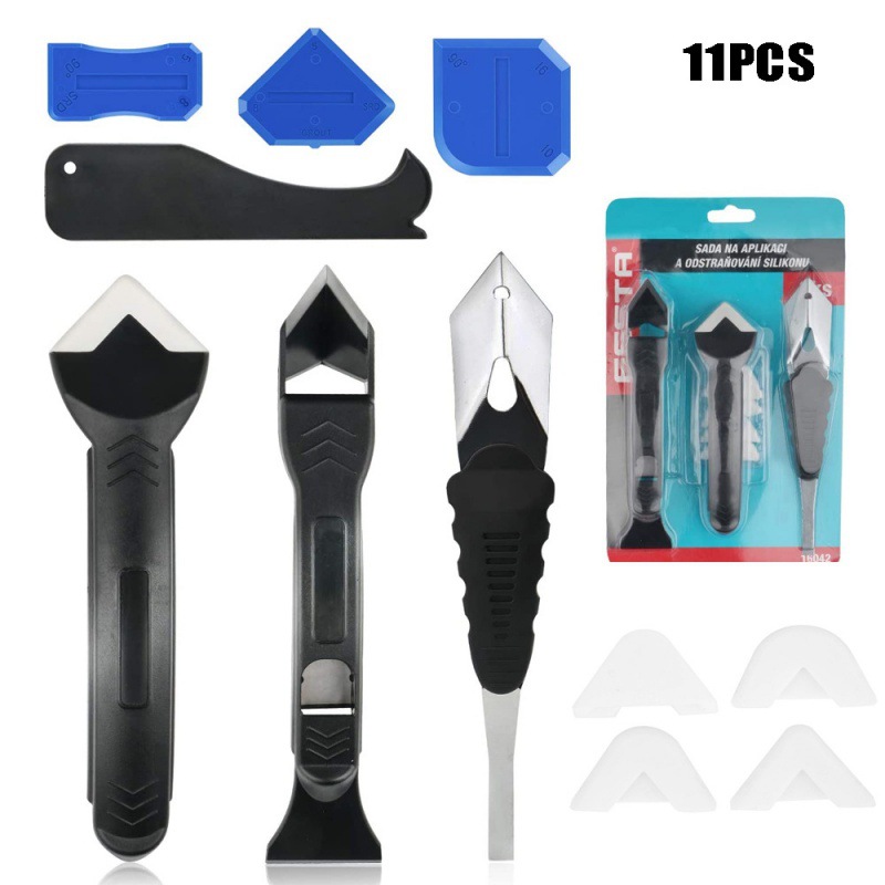 跨境11件套刮板刮胶器铲胶器玻璃胶塑料刮板除胶器地板清缝器