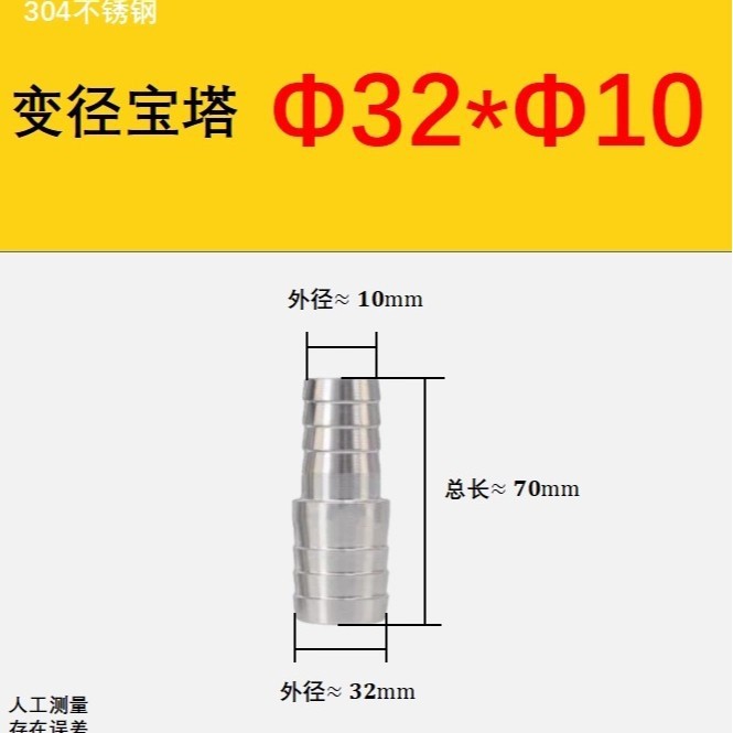 304 ステンレス鋼ダブルヘッドチューブジョイント、異径パゴダ大小ヘッド、ストレートチューブ、オイルパイプ、ホースジョイント|undefined