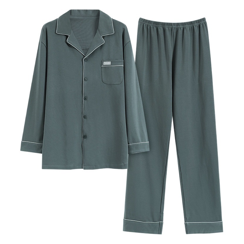 Pijamas de hombre primavera y otoño de algodón puro 2023 nuevos hombres de manga larga resistente ropa para el hogar Otoño e Invierno