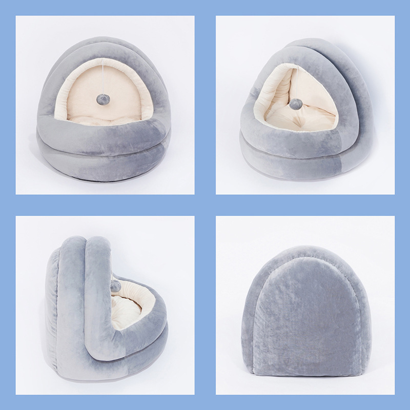 猫窝四季通用封闭式猫咪用品可洗泰迪狗窝网红宠物屋室内猫用猫床