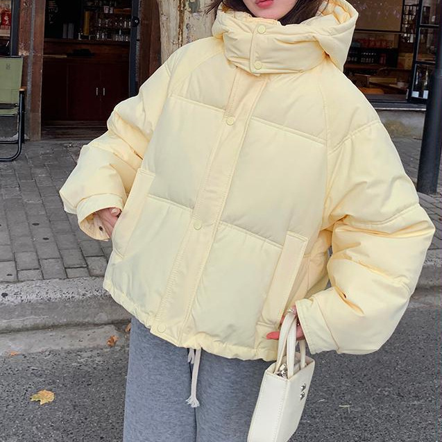 Winter down jacket, short hoody, increased thickness, oversize