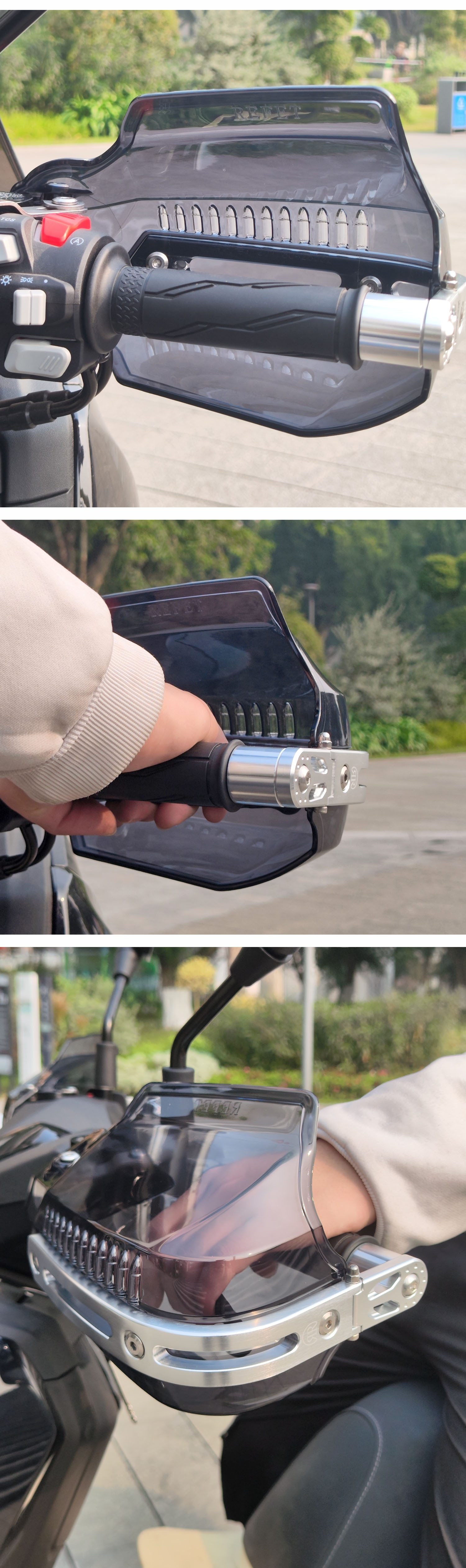 Tost bullet head hand guard windproof warm aluminum alloy handle link motorcycle electric car electric motorcycle