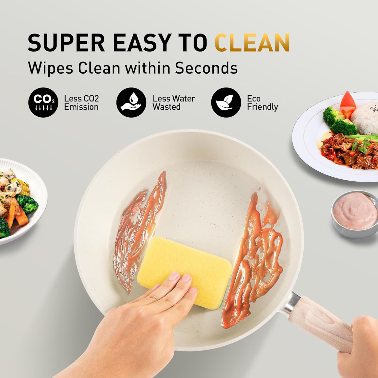 Cross-border clásica piedra de arroz antiadherente cocina de aluminio forjado cocina antiadherente cocina con cocina de fondo al por mayor