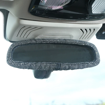 for all seasons, rearview mirror — Steering wheel cover - shiny-silver-rearview-mirror-cover-38cm