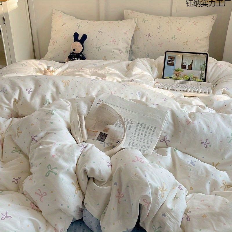 Small Clear Student Dormitory Bed Bed Sheetss Three-Piece Set Four-Piece Bedding Set Quilt Cover Single Pillowcase Two-Piece Set