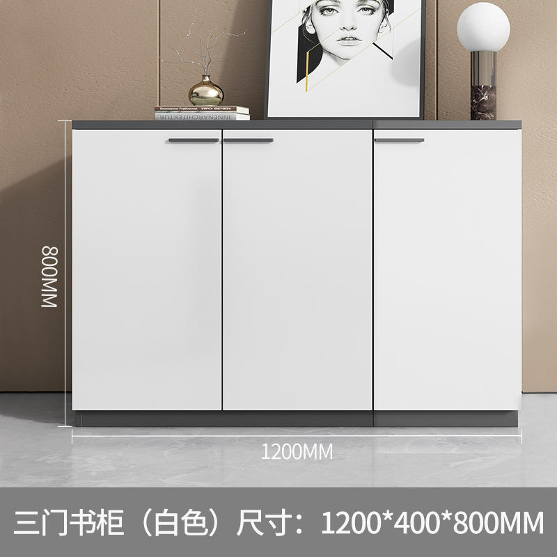 白いファイルキャビネットの低いキャビネットの木製のロッカーのデスクのサイドキャビネットのプリンタキャビネットの仕切り棚の資料の収納棚のお茶のキャビネット