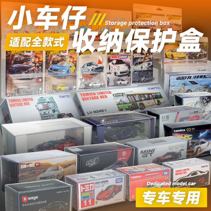 Hot Wheels Matchbox Tomeka TLV Extension MINIGT Car Model Storage Box PVC Protection Box Dustproof Transparent Box