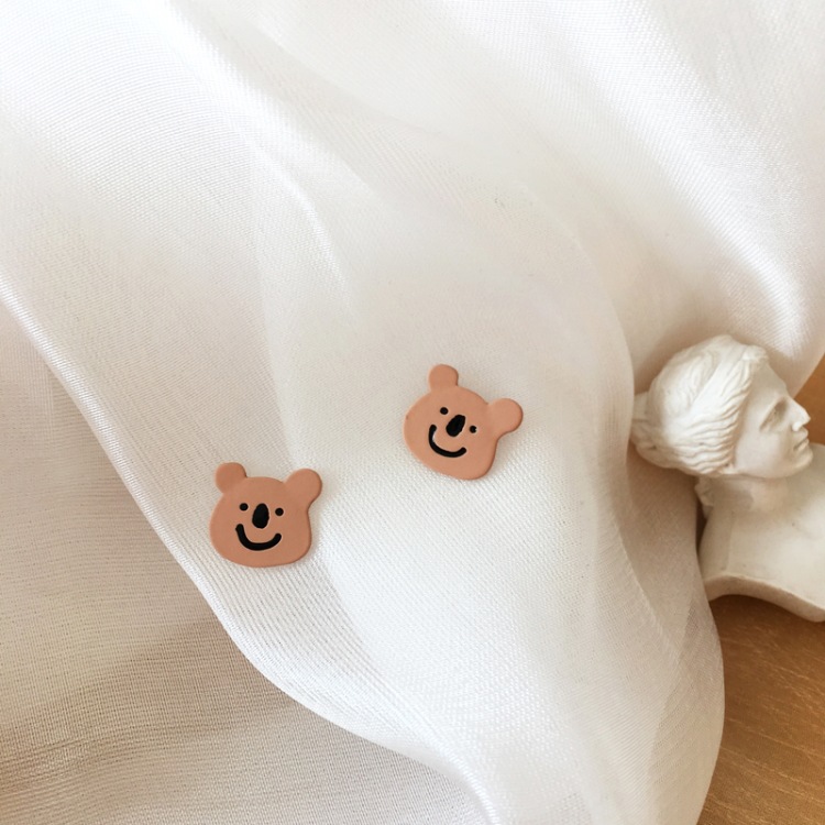 Cute Cartoon Smiling Bear Earrings display picture 2