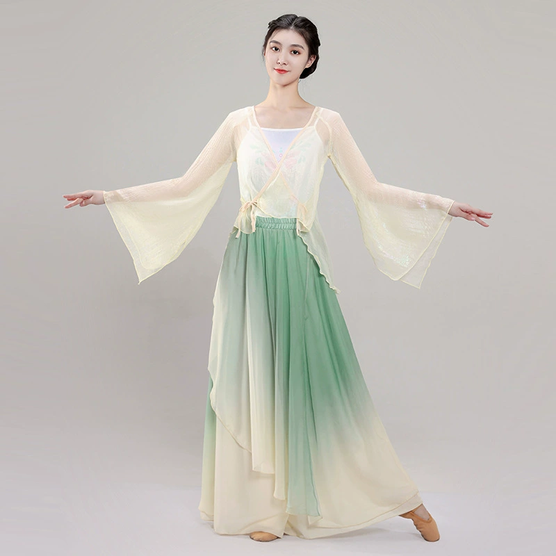 Классическая танцевальная одежда Супер Фея элегантная одежда из пряжи набор широких тем в старинном стиле Танцевальная одежда Han Element Очаровательная тренировочная одежда